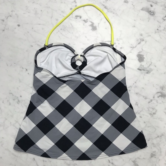 Target Black White Check Print Tankini Swim Top - Picture 5 of 6